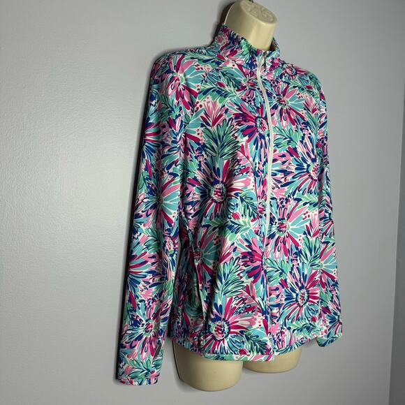 San Soleil UPF 50 Full Zip Lightweight Full Zip Jacket Floral Golf Performance S - Picture 3 of 9